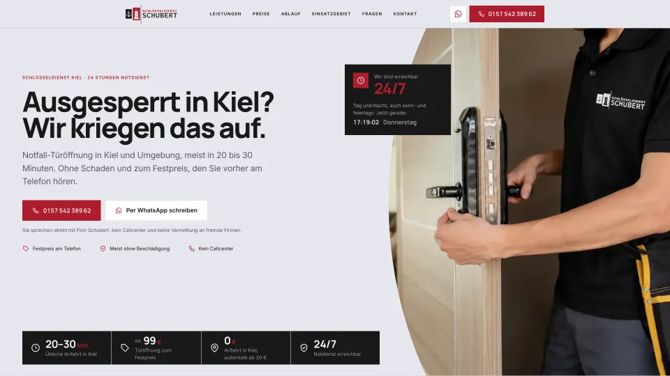 Website von Schlüsseldienst Schubert