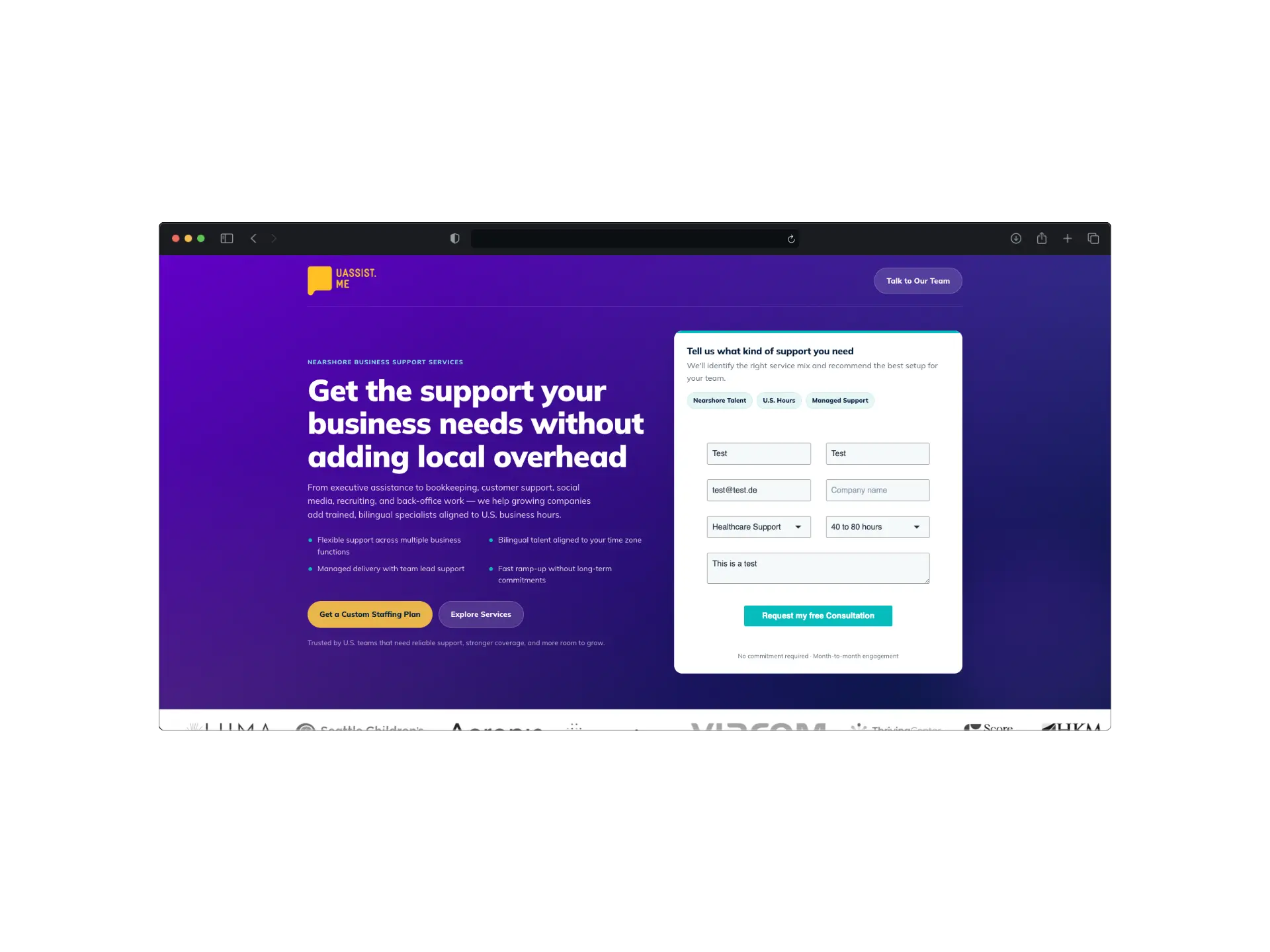 Landing page design preview